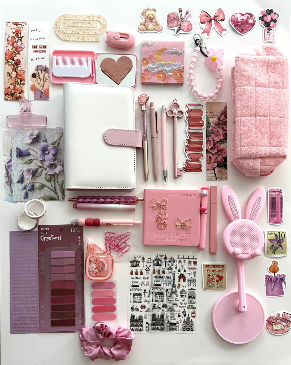 Blush & Snow Bookish Bundle | Pink & White Aesthetic Stationery Box | 50+ Items Gift Set